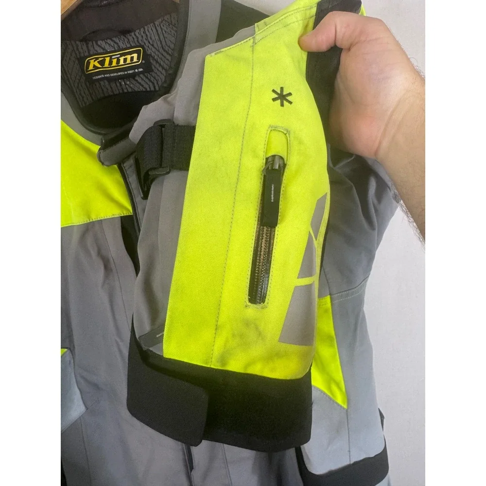 Klim Latitude Gore-Tex Motorcycle Jacket Hi-Vis Gray Neon Yellow 2XL 5146-003